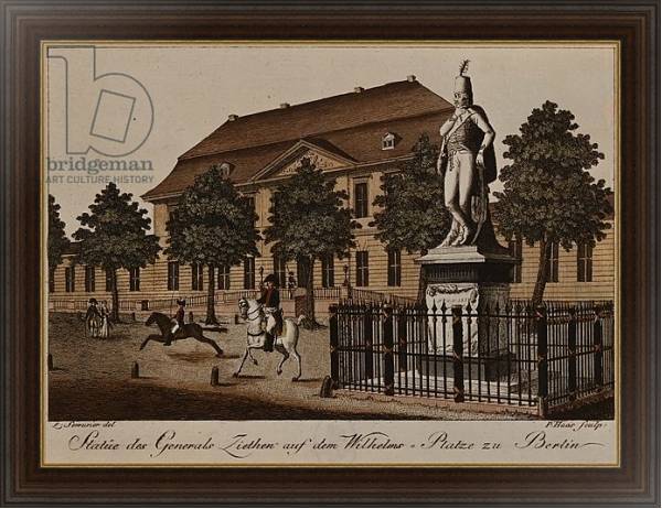 Постер Statue of General von Ziethen in Wilhelm Platz, Berlin с типом исполнения На холсте в раме в багетной раме 1.023.151