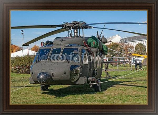 Постер Военный вертолет в Хофбурге, Вена, Австрия с типом исполнения На холсте в раме в багетной раме 1.023.151