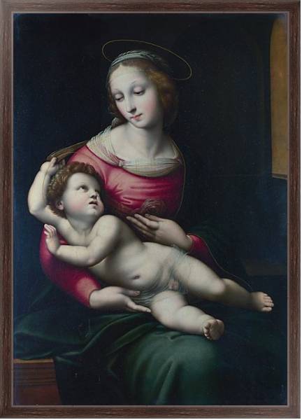 Постер Мадонна с ребенком с типом исполнения На холсте в раме в багетной раме 221-02