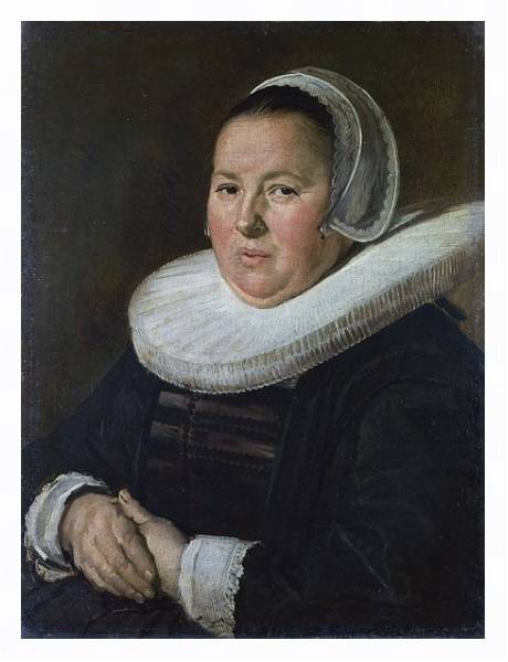 Постер Портрет женщины средних лет с типом исполнения На холсте в раме в багетной раме 221-03