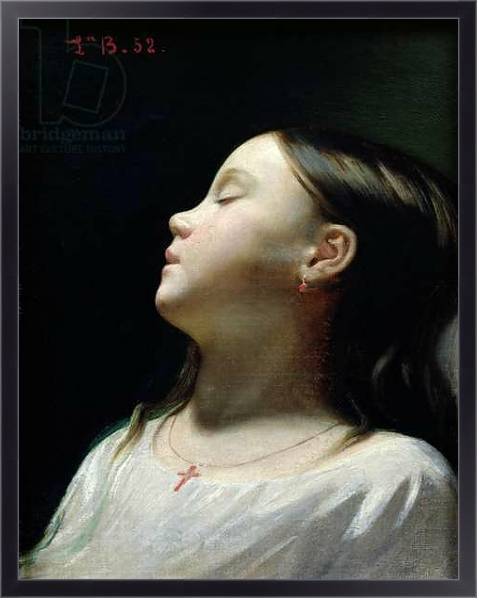 Постер Young Girl Sleeping, 1852 с типом исполнения На холсте в раме в багетной раме 221-01