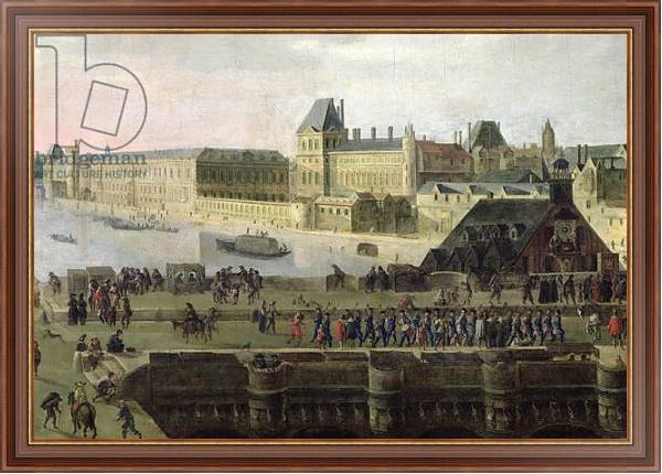 Постер View of the Pont-Neuf and the River Seine looking downstream, detail, c.1633 с типом исполнения На холсте в раме в багетной раме 35-M719P-83