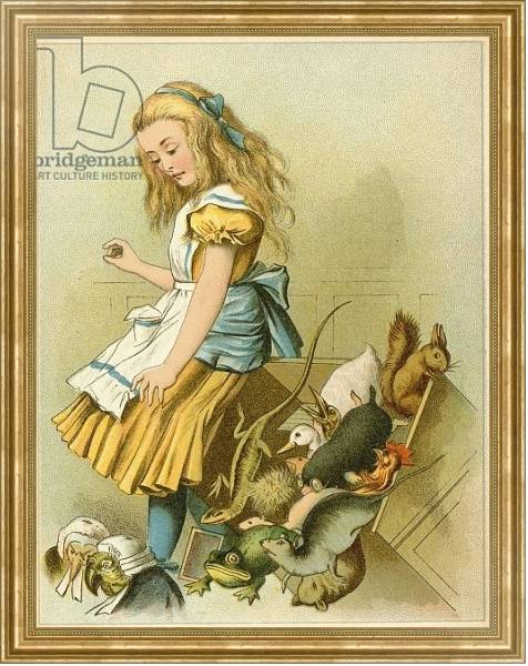 Постер She tipped over the fairy-box from Alice's Adventures in Wonderland с типом исполнения На холсте в раме в багетной раме NA033.1.051