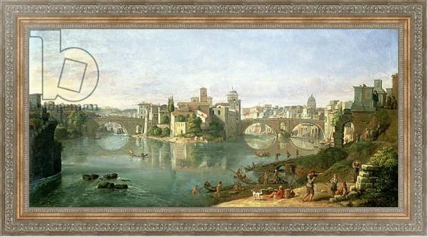 Постер The Tiberian Island in Rome, 1685 с типом исполнения На холсте в раме в багетной раме 484.M48.310