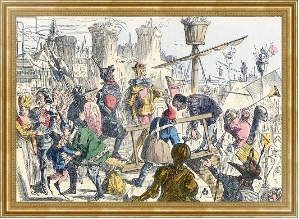 Постер Embarkation of king Henry V at Southampton с типом исполнения На холсте в раме в багетной раме NA033.1.051