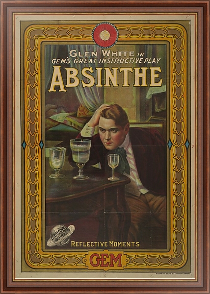 Постер Glen White in Gem& great instructive play, Absinthe Reflective moments с типом исполнения На холсте в раме в багетной раме 35-M719P-83