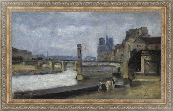 Постер The Pont de la Tournelle, Paris с типом исполнения На холсте в раме в багетной раме 484.M48.310