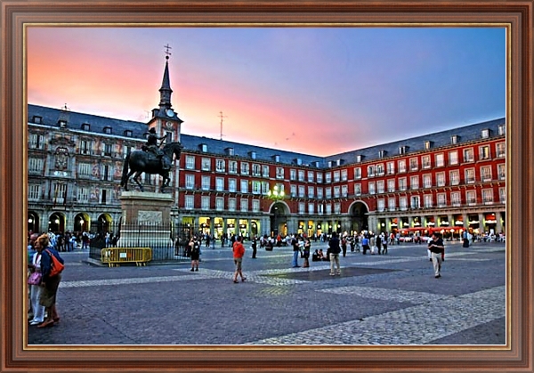 Постер Пласа Майор. Мадрид с типом исполнения На холсте в раме в багетной раме 35-M719P-83