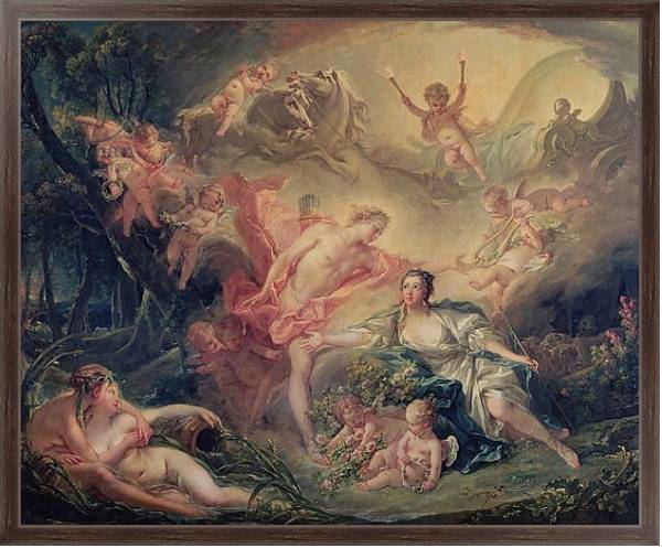 Постер Apollo Revealing his Divinity to the Shepherdess Isse, 1750 с типом исполнения На холсте в раме в багетной раме 221-02