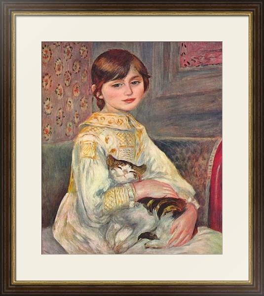 Постер Портрет мадемуазель Жюли Мане с кошкой с типом исполнения Под стеклом в багетной раме 1.023.036
