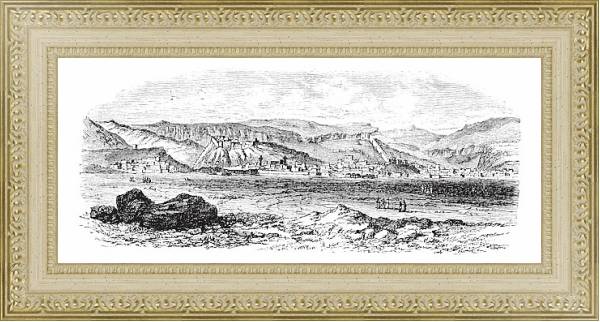 Постер Landscape and mountains at Kars, Turkey vintage engraving с типом исполнения Акварель в раме в багетной раме 484.M48.725