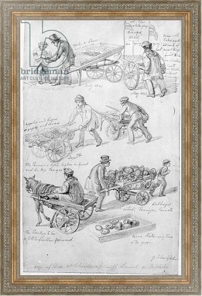 Постер Street Traders, London, 1842 с типом исполнения На холсте в раме в багетной раме 484.M48.310