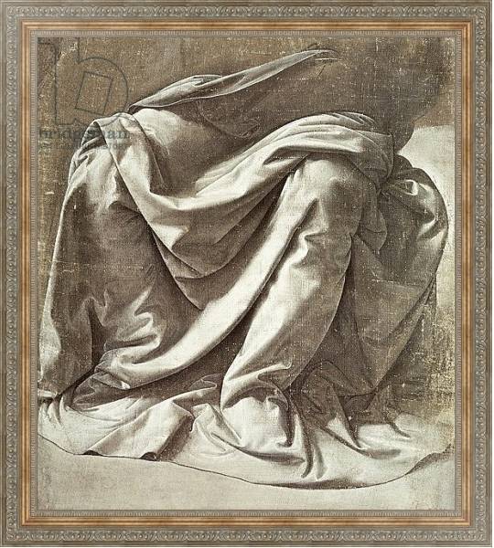 Постер Drapery study for a Seated Figure, c.1475-80 с типом исполнения На холсте в раме в багетной раме 484.M48.310