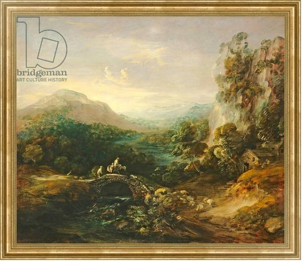 Постер Mountain landscape with bridge, c.1783-1784 с типом исполнения На холсте в раме в багетной раме NA033.1.051