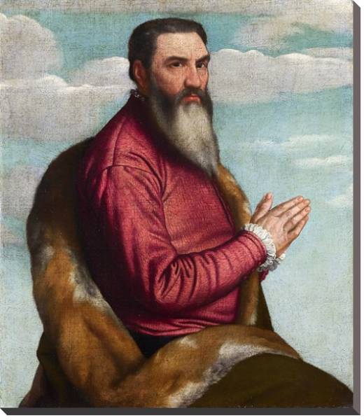 Постер Молящийся мужчина с длинной бородой с типом исполнения На холсте без рамы