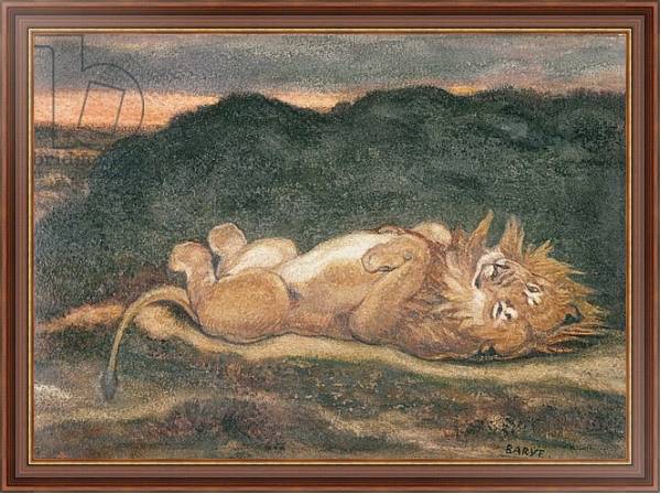 Постер Lion Resting on his Back с типом исполнения На холсте в раме в багетной раме 35-M719P-83