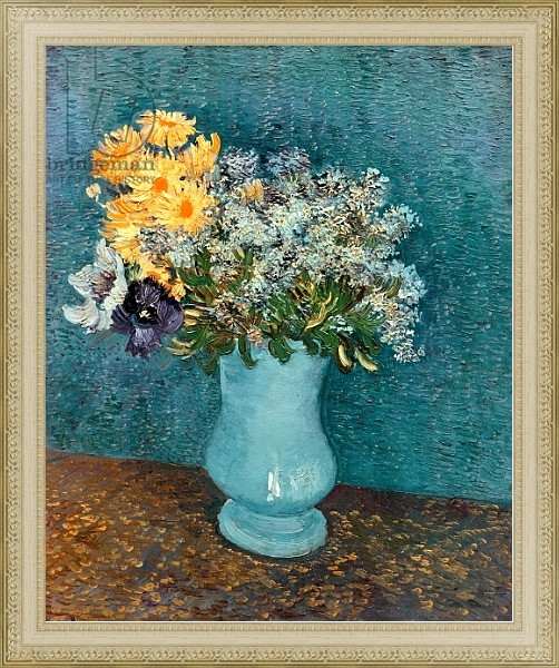 Постер Vase of Flowers, 1887 с типом исполнения На холсте в раме в багетной раме 484.M48.725
