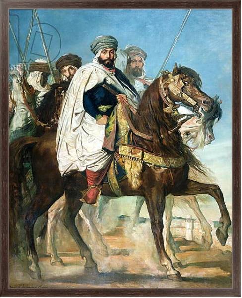 Постер Ali Ben Ahmed, the Last Caliph of Constantine, with his Entourage outside Constantine, 1845 с типом исполнения На холсте в раме в багетной раме 221-02
