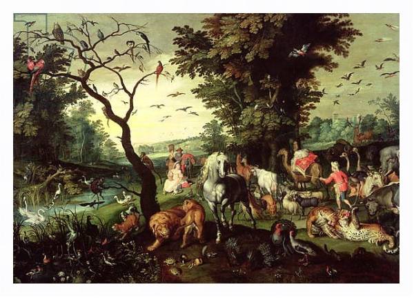 Постер The Animals Entering Noah's Ark с типом исполнения На холсте в раме в багетной раме 221-03
