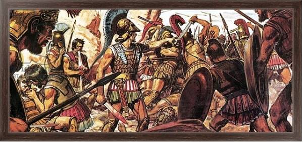 Постер Battle of Thermopylae с типом исполнения На холсте в раме в багетной раме 221-02