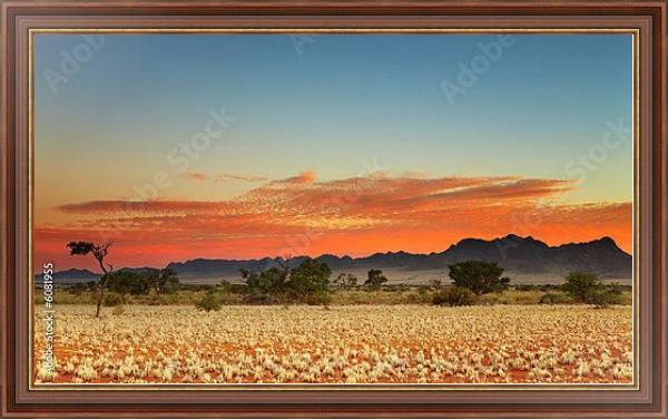 Постер Красочный закат в пустыне Калахари, Намибия с типом исполнения На холсте в раме в багетной раме 35-M719P-83