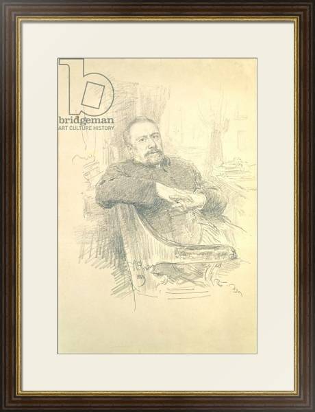 Постер Portrait of Nikolaj Leskov, 1889 с типом исполнения Под стеклом в багетной раме 1.023.036
