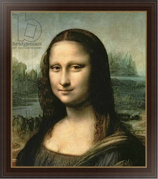 Постер Mona Lisa, c.1503-6 2 с типом исполнения На холсте в раме в багетной раме 1.023.151