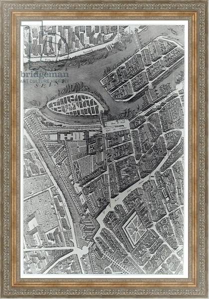 Постер Plan of Paris, known as the 'Plan de Turgot', engraved by Claude Lucas, 1734-39 4 с типом исполнения На холсте в раме в багетной раме 484.M48.310