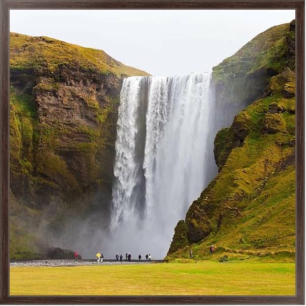 Постер Водопад  Скогафосс. Исландия 3 с типом исполнения На холсте в раме в багетной раме 221-02