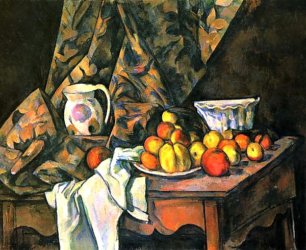 Постер Натюрморт с яблоками и персиками с типом исполнения На холсте без рамы