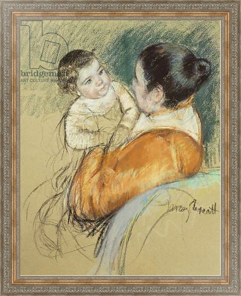 Постер Mother Louise Holding Up Her Blue-Eyed Child, с типом исполнения На холсте в раме в багетной раме 484.M48.310