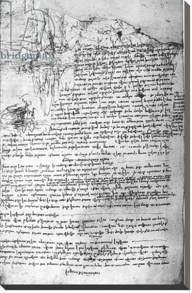 Постер Fol.145v-b, page from Da Vinci's notebook с типом исполнения На холсте без рамы