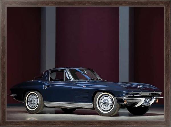 Постер Corvette Sting Ray (C2) '1963 с типом исполнения На холсте в раме в багетной раме 221-02