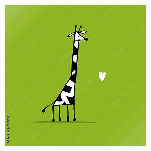 Постер Влюбленный жираф 2 с типом исполнения На холсте в раме в багетной раме 221-03