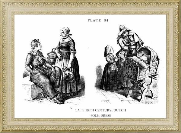 Постер Fin du XIXè Siècle, Habits Traditionnels Allemands, Late 19Th Century, Dutch Folk Dress 2 1 с типом исполнения Акварель в раме в багетной раме 484.M48.725