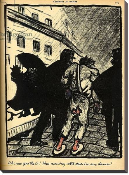 Постер Two policemen take away a tramp dressed in rags, from 'Crimes and Punishments', 1902 с типом исполнения На холсте без рамы