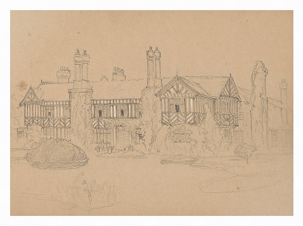 Постер Sketch of a Country House с типом исполнения На холсте в раме в багетной раме 221-03