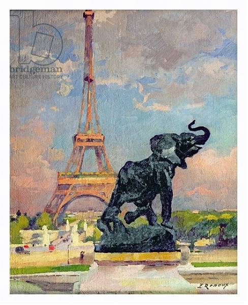 Постер The Eiffel Tower and the Elephant by Fremiet с типом исполнения На холсте в раме в багетной раме 221-03