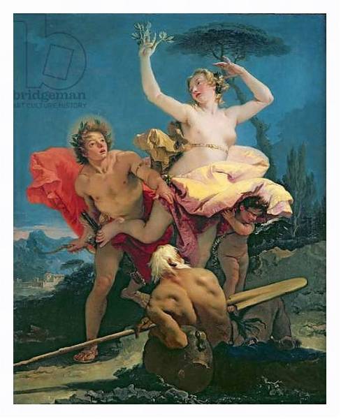 Постер Apollo and Daphne, c.1743-44 с типом исполнения На холсте в раме в багетной раме 221-03