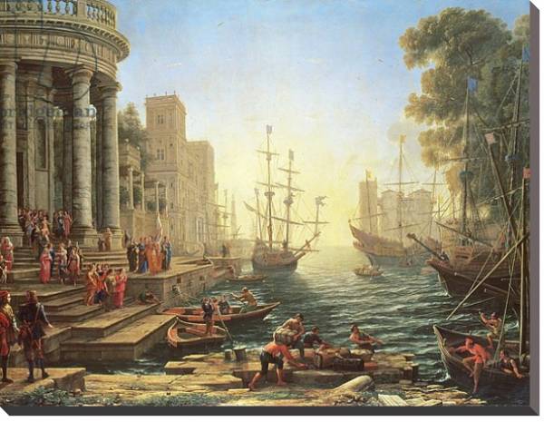 Постер Seaport with the Embarkation of St. Ursula с типом исполнения На холсте без рамы