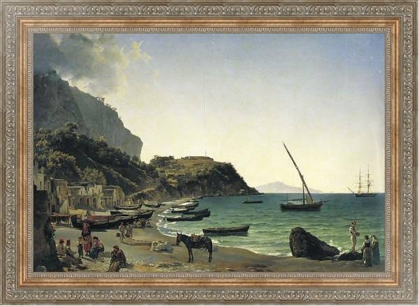 Постер Большая гавань на острове Капри. 1828 с типом исполнения На холсте в раме в багетной раме 484.M48.310