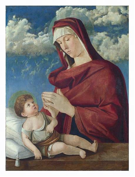 Постер Дева Мария с младенцем 21 с типом исполнения На холсте в раме в багетной раме 221-03