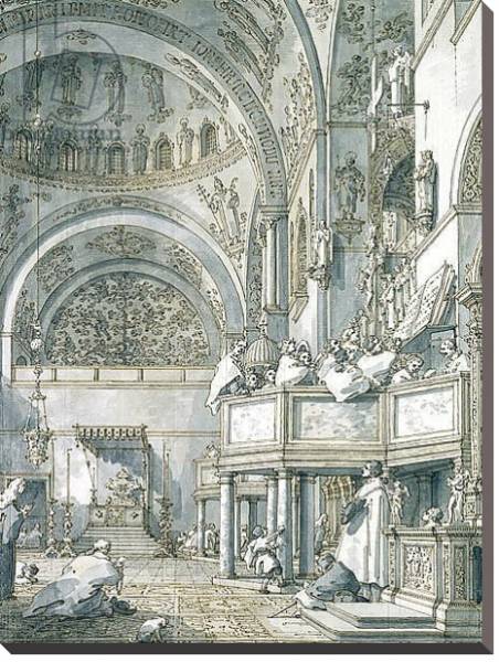 Постер The Choir Singing in St. Mark's Basilica, Venice, 1766 с типом исполнения На холсте без рамы