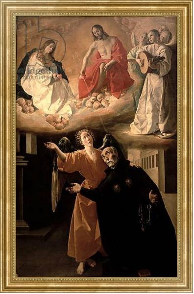Постер The Vision of St. Alphonsus Rodriguez с типом исполнения На холсте в раме в багетной раме NA033.1.051