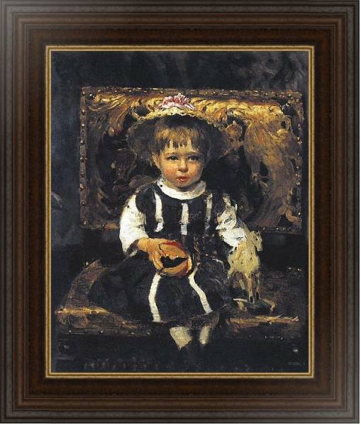 Постер Портрет В.И.Репиной, дочери художника в детстве. 1874 с типом исполнения На холсте в раме в багетной раме 1.023.151