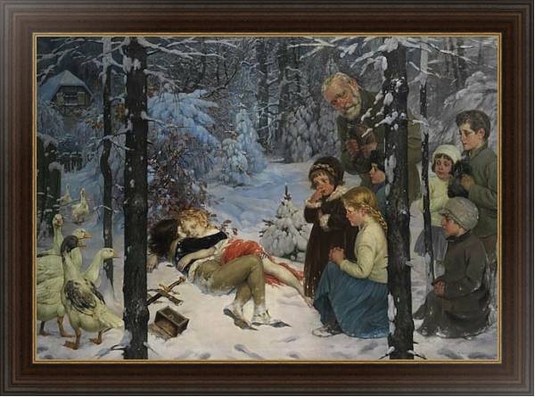 Постер Kinder im Schnee с типом исполнения На холсте в раме в багетной раме 1.023.151