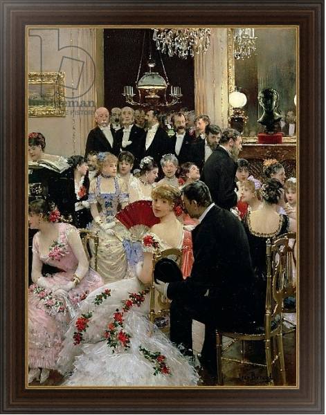 Постер The Soiree, c.1880 с типом исполнения На холсте в раме в багетной раме 1.023.151