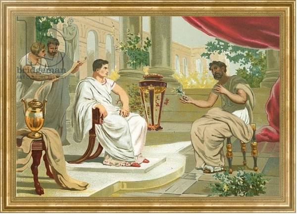 Постер Conversation between Pliny the Elder and the emperor Vespasian с типом исполнения На холсте в раме в багетной раме NA033.1.051
