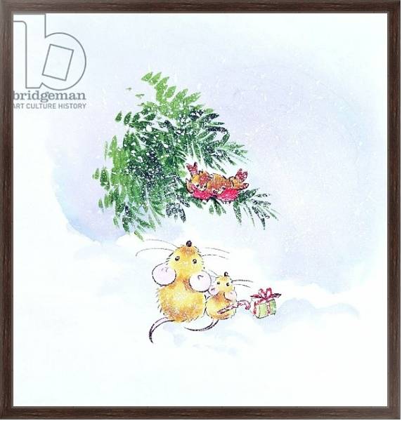 Постер Christmas Mice and Robins с типом исполнения На холсте в раме в багетной раме 221-02