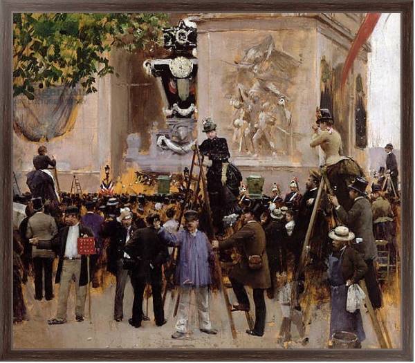 Постер The Funeral of Victor Hugo at the Arc de Triomphe, 1885 с типом исполнения На холсте в раме в багетной раме 221-02
